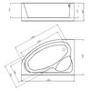 Акриловая ванна Gemy 150х100 G9009 B L с гидромассажем