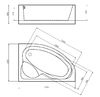 Акриловая ванна Gemy 150х100 G9009 B R с гидромассажем