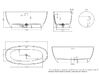 Ванна отдельностоящая Salini ALDA 160х70 покраска по RAL полностью материал S-Stone 101924MRF покрытие Матовое