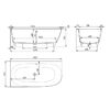 Ванна пристенная угловая Salini SOFIA CORNER L 170x85 покраска по RAL полностью материал S-Sense  102515GRF покрытие Глянцевое