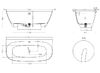 Ванна пристенная  Salini SOFIA WALL 170x80 покраска по RAL полностью материал S-Stone 102522MRF покрытие Матовое