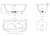 Ванна пристенная  Salini SOFIA WALL 160x80 покраска по RAL полностью материал S-Sense  102517GRF покрытие Глянцевое