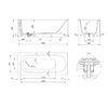 Ванна пристенная Salini FABIA 180x80 материал S-Sense  102612G покрытие Глянцевое
