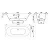 Ванна Salini ORNELLA AXIS 180x80 покраска по RAL полностью материал S-Sense 103411MRF покрытие Матовое