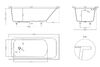 Ванна Salini ORLANDA 180x80 покраска по RAL полностью материал S-Sense 102012MRF покрытие Матовое