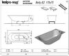 Ванна Kolpa San BETTY E2 170x75 NEW акриловая на каркасе со сливом переливом