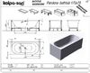 Ванна Kolpa San PANDORA 170x75 акриловая на каркасе со сливом переливом