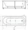 Акриловая ванна Aquatek Оберон 180x80 OBR180-0000009 с каркасом и фронтальным экраном (слив справа)