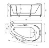 Акриловая ванна Акватек Таурус TAR170-0000129 R 170x100 см, с каркасом, с экраном, со сливом-переливом