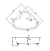 Ванна угловая Belbagno BB07 150х150 ножки хром (заказываются дополнительно)