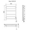 Полотенцесушитель Электрич.кабельный Ника WAY-2 60/50 RAL9005 черный матовый U