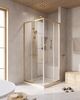 Душевой уголок CEZARES RELAX-304-A-2-90-C-BORO профиль золото матовое, стекло прозрачное 90x90 см