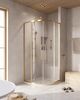 Душевой уголок CEZARES RELAX-304-R-2-100-C-BORO профиль золото матовое, стекло прозрачное 100x100 см