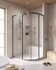 Душевой уголок CEZARES RELAX-304-RH-2-120/90-C-GM профиль вороненая сталь, стекло прозрачное 120x90 см