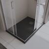 Душевой поддон из искусственного мрамора в комплекте с сифоном BelBagno UNO TRAY-MR-UNO-AH-120/80-35-NERO-CR