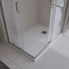 Душевой поддон из искусственного мрамора в комплекте с сифоном BelBagno UNO TRAY-MR-UNO-AH-140/90-35-W-CR