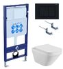 Set AQUATEK ЛИРА (рама AQUATEK Standard INS-0000012 с звукоиз.прокладкой+крепеж KKI-0000002+кнопкаKDI-0000012+унитаз ЛИРА AQ1155-00 с крышкой-сиденьем