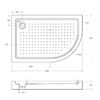 Душевой поддон Cezares TRAY-A-RH-120/80-550-15-W-L 120х80 см сифон в комплекте
