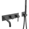 Смеситель для ванны встроенный Boheme Qubic 464-3-B Черный матовый
