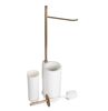Стойка Stil Haus Hashi 972(18) h62 см: бумагодержатель/белый керамический ерш, матовое золото