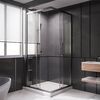 Душевой угол Veconi Premium Trento PTC-20GR, 900Х900x2000, брашированный графит, стекло прозрачное