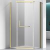 Душевой угол Veconi Rovigo RV-36G, 800x800x1950, брашированное золото, стекло прозрачное