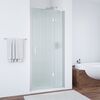 Душевая дверь Vegas Glass AFP NOVO 110 07 Moru R профиль матовый хром, стекло Moru. Размер регулировки 107,5-111,5 см.