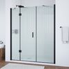 Душевая дверь Vegas Glass AFP-F NOVO 130 02М Moru L профиль черный матовый, стекло Moru. Размер регулировки 127,5-131,5 см.