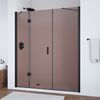 Душевая дверь Vegas Glass AFP-F NOVO 210 02М 05 L профиль черный матовый, стекло бронза. Размер регулировки 207,5-211,5 см.