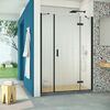 Душевая дверь Vegas Glass AFP-F Retta 130 02М 02 R профиль черный матовый, стекло шиншилла. Размер регулировки 127,5-131,5 см.