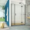 Душевая дверь Vegas Glass AFP-F Retta 130 02М Moru R профиль черный матовый, стекло Moru. Размер регулировки 127,5-131,5 см.