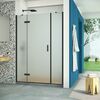 Душевая дверь Vegas Glass AFP-F Retta 150 02М 10 L профиль черный матовый, стекло сатин. Размер регулировки 147,5-151,5 см.