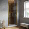 Душевая дверь Vegas Glass EP LUX 80 09 07 R профиль золото глянцевое, стекло графит. Размер регулировки 79-82 см.