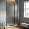 Душевая дверь Vegas Glass EP-F-1 LUX 110 02М 10 R профиль черный матовый, стекло сатин. Размер регулировки 109-112 см.