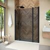 Душевая дверь Vegas Glass EP-2F NOVO h2000 145 02М 07 R профиль черный матовый, стекло графит. Размер регулировки 143-148 см.