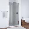 Душевая дверь Vegas Glass Е2Р 80 08 07 профиль глянцевый хром, стекло графит. Размер регулировки 77,5-82,5 см.
