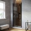 Душевая дверь Vegas Glass Е2Р LUX 100 02М 07 профиль черный матовый, стекло графит. Размер регулировки 99-102 см.