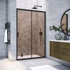 Душевая дверь Vegas Glass ZP NOVO h2000 110 02М 05 профиль черный матовый, стекло бронза. Размер регулировки 108-113 см.