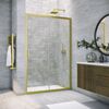 Душевая дверь Vegas Glass ZP NOVO h2000 125 03 01 профиль золото матовое, стекло прозрачное. Размер регулировки 123-128 см.