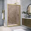 Душевая дверь Vegas Glass ZP NOVO h2000 125 03 05 профиль золото матовое, стекло бронза. Размер регулировки 123-128 см.