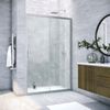 Душевая дверь Vegas Glass ZP NOVO h2000 130 07 02 профиль матовый хром, стекло шиншилла. Размер регулировки 128-133 см.
