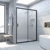 Душевая дверь Vegas Glass ZP NOVO h2000 150 02М 10 профиль черный матовый, стекло сатин. Размер регулировки 148-153 см.
