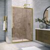 Душевая дверь Vegas Glass ZP TUR NOVO 180 09 05 профиль золото глянцевое, стекло бронза. Размер регулировки 178-183 см.