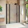 Душевая дверь Vegas Glass EP-2F LUX 130 02М Moru L профиль черный матовый, стекло Moru. Размер регулировки 129-132 см.