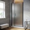 Душевая дверь Vegas Glass EP-F-2 LUX 110 02М 02 R профиль черный матовый, стекло шиншилла. Размер регулировки 109-112 см.