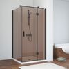 Душевой уголок Vegas Glass AFP-Fis NOVO 120*110 02М 05 R стекло бронза, профиль черный, 120х110 см
