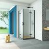 Душевой уголок Vegas Glass AFA-F Retta 90*80 02М 10 R стекло сатин, профиль черный, 90х80 см