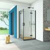 Душевой уголок Vegas Glass AFA-F Retta 100*80 02М Moru R стекло Moru, профиль черный, 100х80 см