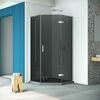 Душевой уголок Vegas Glass AFA-Pen Retta 90 01 07 R стекло графит, профиль белый, 90х90 см
