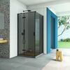 Душевой уголок Vegas Glass AFP-Fis Retta 110*90 02М 07 L стекло графит, профиль черный, 110х90 см